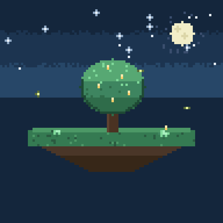 Land NFT — a floating island plot with a mature tree